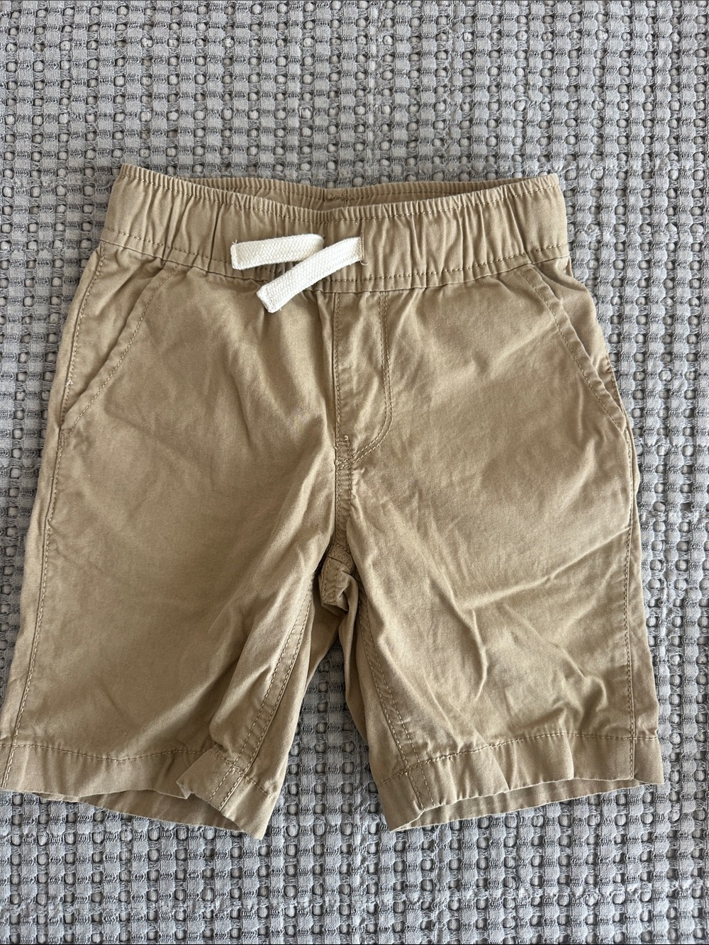 The Children's Place Tan Pull-On Shorts with White Drawstring